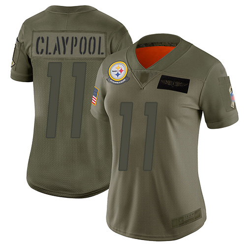 Pittsburgh Steelers #11 Chase Claypool Camo Women Stitched NFL Limited 2019 Salute To Service Jersey->youth nfl jersey->Youth Jersey
